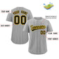 Custom Gray Black-Gold Stripe Fashion Authentic Baseball Jersey Limited