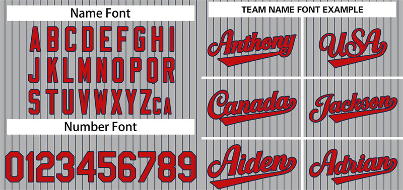Custom Gray Red-Navy Stripe Fashion Authentic Baseball Jersey Limited