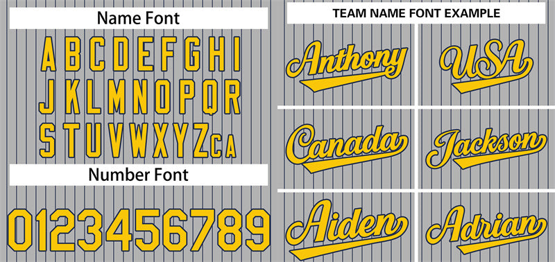 Custom Gray Gold-Navy Stripe Fashion Authentic Baseball Jersey Limited