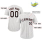 Custom White Brown Stripe Fashion Authentic Baseball Jersey Limited
