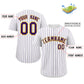 Custom White Purple-Yellow Stripe Fashion Authentic Baseball Jersey Limited