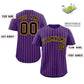 Custom Purple Black-Gold Stripe Fashion Authentic Baseball Jersey Limited