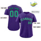 Custom Purple Aqua-Black Stripe Fashion Authentic Baseball Jersey Limited