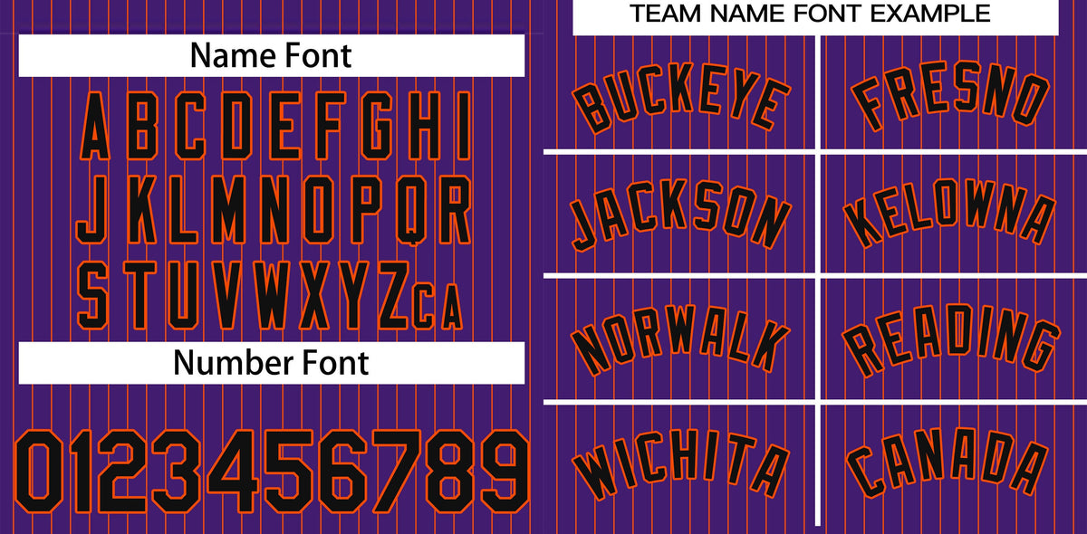 Custom Purple Black-Orange Stripe Fashion Authentic Baseball Jersey Limited
