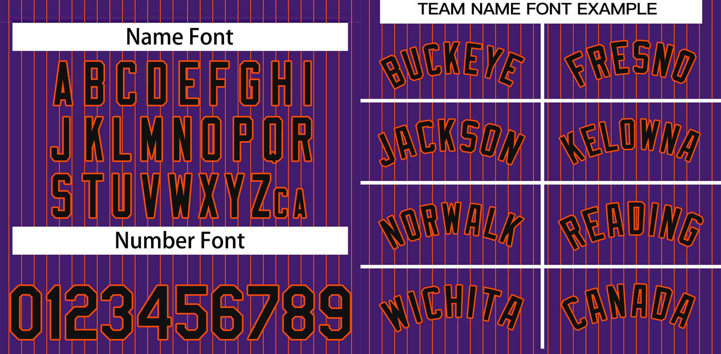 Custom Purple Black-Orange Stripe Fashion Authentic Baseball Jersey Limited