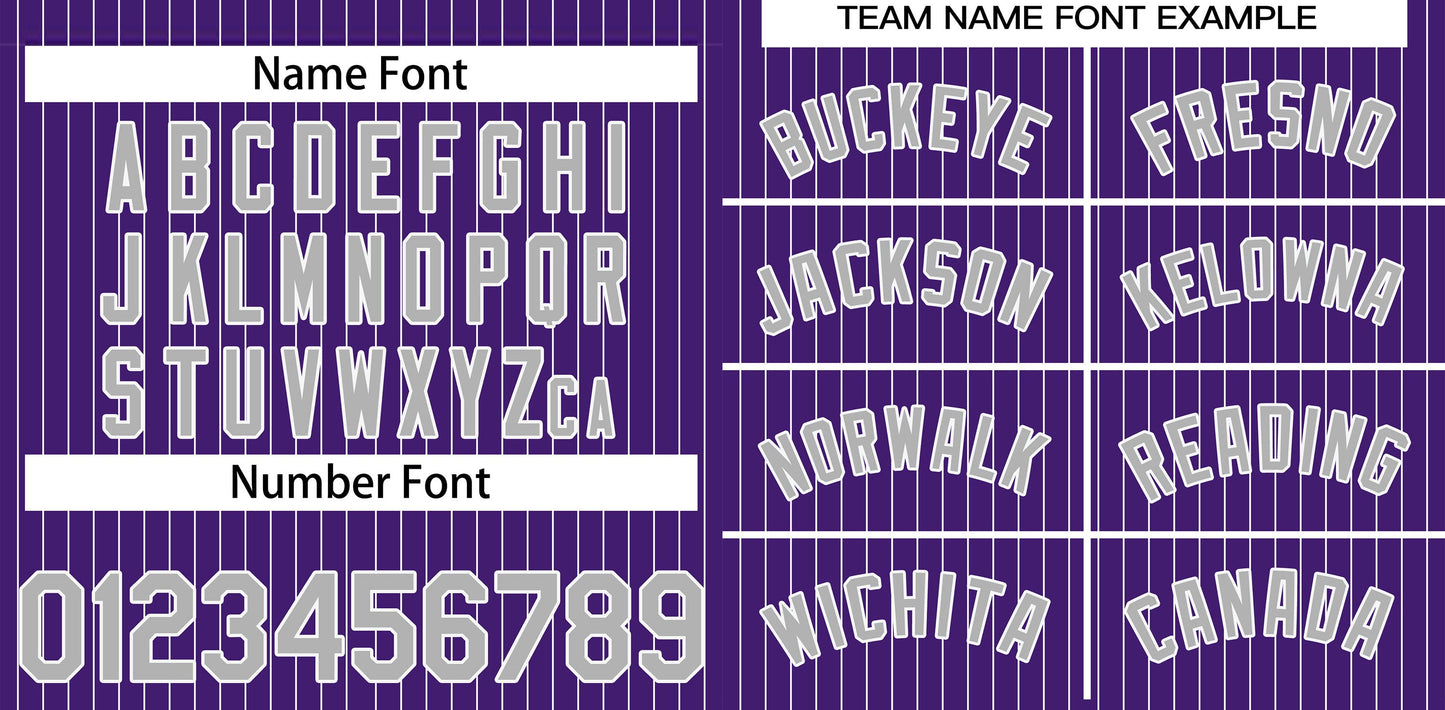 Custom Purple Gray-White Stripe Fashion Authentic Baseball Jersey Limited