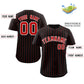 Custom Black Red-White Stripe Fashion Authentic Baseball Jersey Limited