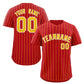 Custom Red Gold-White Stripe Fashion Authentic Baseball Jersey