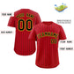 Custom Red Black-Yellow Stripe Fashion Authentic Baseball Jersey Limited