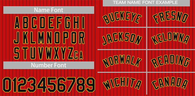 Custom Red Black-Yellow Stripe Fashion Authentic Baseball Jersey Limited