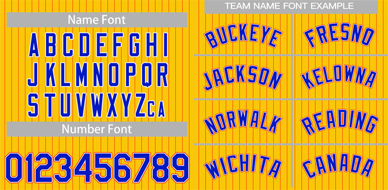 Custom Gold Royal-Orange Stripe Fashion Authentic Baseball Jersey Limited