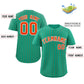 Custom Teal Orange-White Stripe Fashion Authentic Baseball Jersey Limited