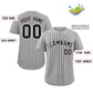 Custom Gray Navy-White Stripe Fashion Authentic Baseball Jersey Limited