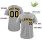 Custom Gray Black-Gold Stripe Fashion Authentic Baseball Jersey Limited