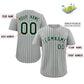 Custom Gray Green-White Stripe Fashion Authentic Baseball Jersey Limited