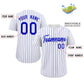 Custom White Royal Stripe Fashion Authentic Baseball Jersey Limited