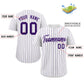 Custom White Purple Stripe Fashion Authentic Baseball Jersey Limited