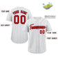 Custom White Red-Black Stripe Fashion Authentic Baseball Jersey Limited