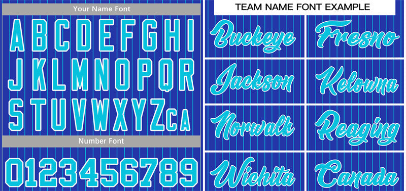 Custom Royal Aqua-White Stripe Fashion Authentic Baseball Jersey Limited