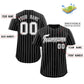 Custom Black White-Gray Stripe Fashion Authentic Baseball Jersey Limited