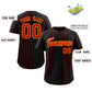 Custom Black Red-Orange Stripe Fashion Authentic Baseball Jersey Limited