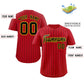 Custom Red Black-Yellow Stripe Fashion Authentic Baseball Jersey Limited