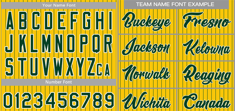 Custom Gold Green-White Stripe Fashion Authentic Baseball Jersey Limited