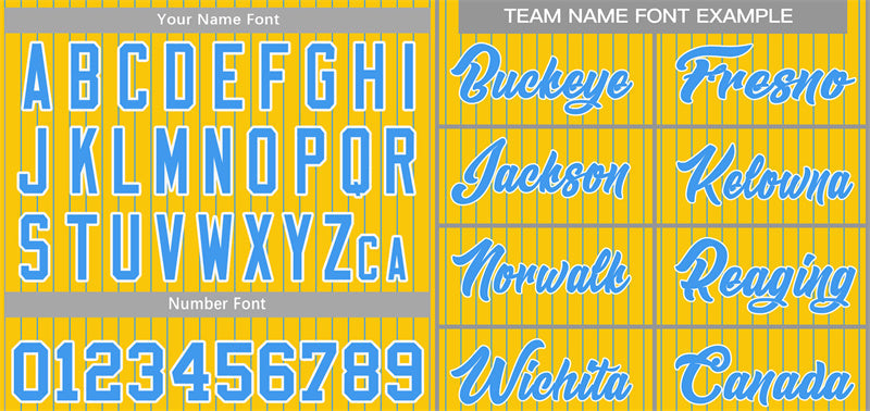 Custom Gold Light Blue-White Stripe Fashion Authentic Baseball Jersey Limited