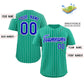Custom Teal Royal-White Stripe Fashion Authentic Baseball Jersey Limited