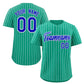 Custom Teal Royal-White Stripe Fashion Authentic Baseball Jersey