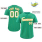 Custom Teal White-Gold Stripe Fashion Authentic Baseball Jersey Limited