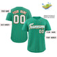 Custom Teal White-Orange Stripe Fashion Authentic Baseball Jersey Limited