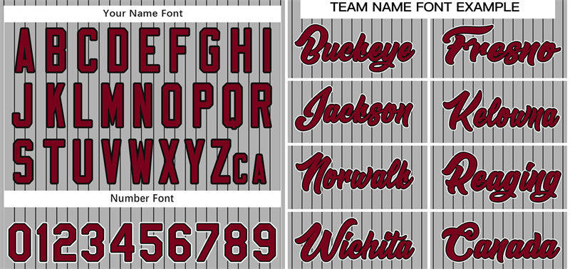 Custom Gray Crimson-White Stripe Fashion Authentic Baseball Jersey Limited