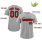 Custom Gray Red-Black Stripe Fashion Authentic Baseball Jersey Limited