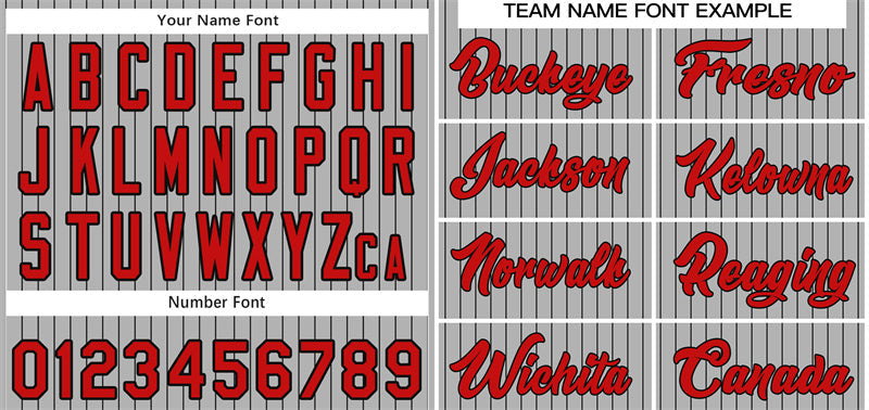 Custom Gray Red-Black Stripe Fashion Authentic Baseball Jersey Limited