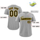 Custom Gray Black-Gold Stripe Fashion Authentic Baseball Jersey Limited