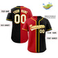 Custom Black Red-Yellow Split Fashion Authentic Baseball Jersey Limited