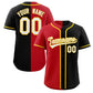Custom Black Red-Yellow Split Fashion Authentic Baseball Jersey