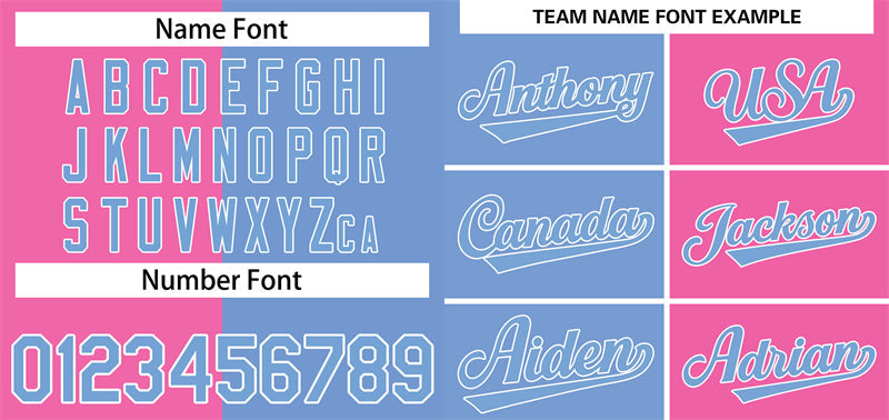 Custom Pink Light Blue-Gray Split Fashion Authentic Baseball Jersey Limited