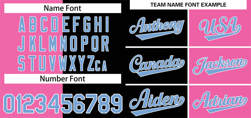 Custom Pink Black-Light Blue Split Fashion Authentic Baseball Jersey Limited