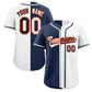 Custom White Navy-Orange Split Fashion Authentic Baseball Jersey
