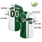 Custom White Green-Black Hook Split Fashion Authentic Baseball Jersey Limited