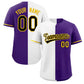 Custom Purple White-Black Split Fashion Authentic Baseball Jersey