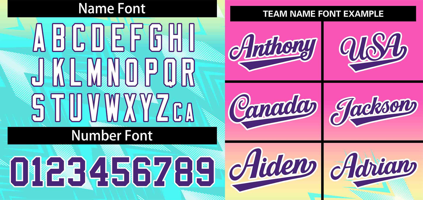 Custom Pink Aqua Purple-White Gradient Fashion Authentic Baseball Jersey Limited