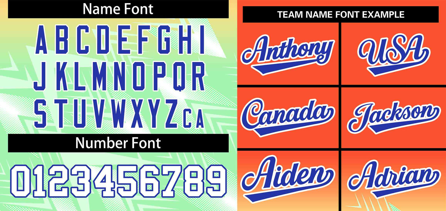 Custom Orange Yellow Royal-White Gradient Fashion Authentic Baseball Jersey Limited