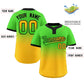 Custom Neon Green Gold Green-Black Gradient Fashion Authentic Two-Button Softball Jersey Limited