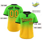 Custom Neon Green Gold Black-Gold Gradient Fashion Authentic Two-Button Softball Jersey Limited