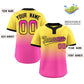Custom Gold Pink Gold-Black Gradient Fashion Authentic Two-Button Softball Jersey Limited