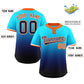 Custom Light Blue Navy Navy-White Gradient Fashion Authentic Two-Button Softball Jersey Limited