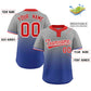 Custom Gray Royal Red-White Gradient Fashion Authentic Two-Button Softball Jersey Limited